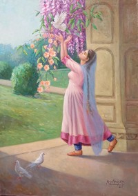 Aurangzib Hanjra, 19 x 27 Inch, Oil on Canvas, Figurative Painting, AC-AZH-032